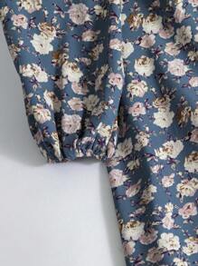 Al Najma 大码优雅碎花泡泡袖连衣裙 - 彩色 - 查看 10