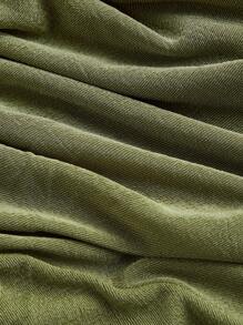 SHEIN MOD Plus Size Elegant Solid Color Draped Neck Backless Dress - Green - View 4