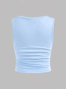 SHEIN Girlism 2 件套 Tween 女童休闲修身舒适方领吊带背心