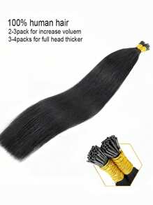 Extension de cheveux humains Remy brésiliens à onglet droit en cheveux humains 100% naturels avec capsule de kératine. Idéal pour les femmes.