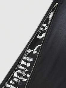 ROMWE MEN Street Life Men's Grunge Washed Simple Casual Everyday Sweatpants - Black - View 7