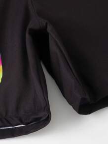 SHEIN Tween Boy Gamepad & Letter Graphic Drawstring Waist Swim Shorts Kids Swimming ,Kids Beachwear - Multicolor - View 4