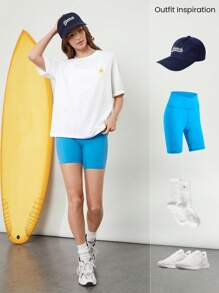 GLOWMODE X Nature Dream Bali Pima Cotton Comfy Oversized Embroidered Logo Tee T-Shirt Daily Casual Wear - White - View 7