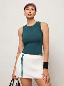 Activina Casual Solid Color Slim Fit Fitness Athletic Tank Top - Green - View 1