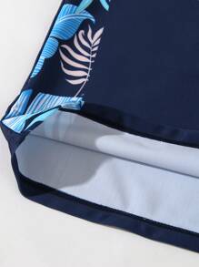 SHEIN Young Boy Swimsuit, Top With Placement Print, Bottom With Random Print - Multicolor - View 7