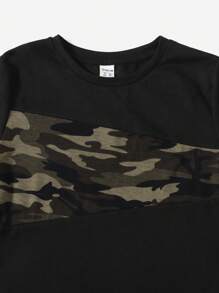 SHEIN Tween Boy Camo Patchwork T-Shirt And Shorts Set, Suitable For Summer - Multicolor - View 5