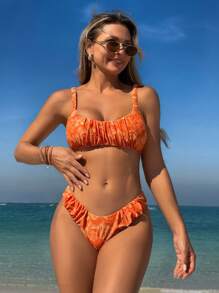 Swim Vcay Women Floral Print Minimalist Vacation 2 Pieces Bikini Set Beachwear, Summer Outfits - Multicolor - View 1