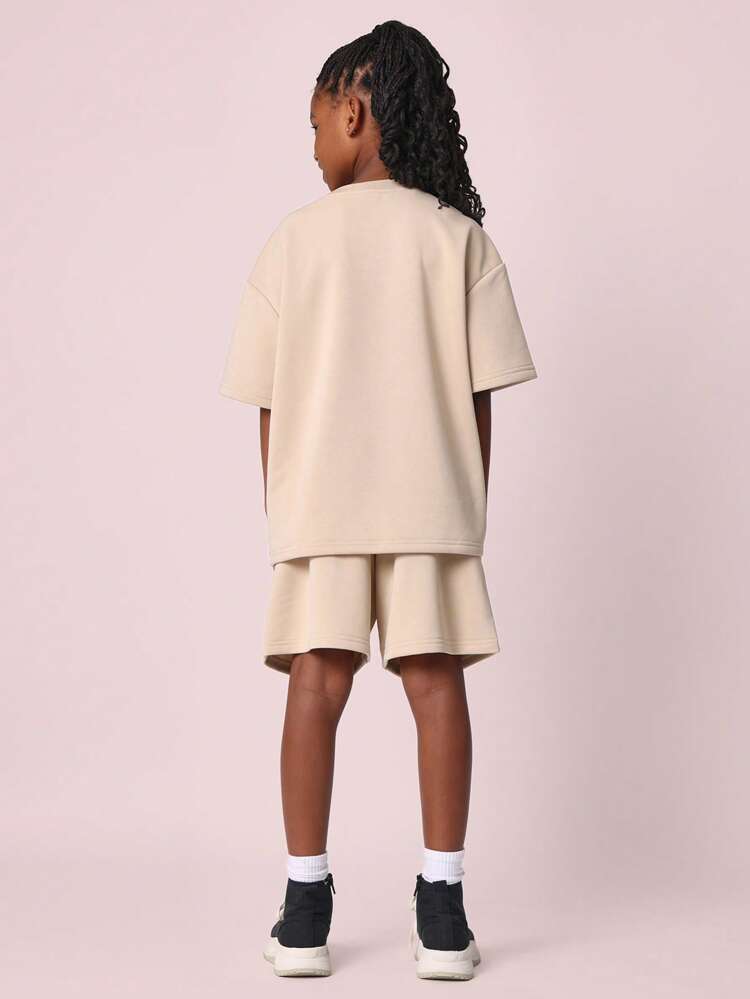 Comfy Oversized Short Sleeve Checkerboard Print T-Shirt Co-Ords