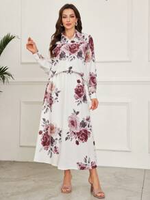 Lacomfia 2pcs/Set Women Large Floral Print Shirt And Skirt Set, Spring/Summer Fall Cloth For Women - Multicolor - View 8