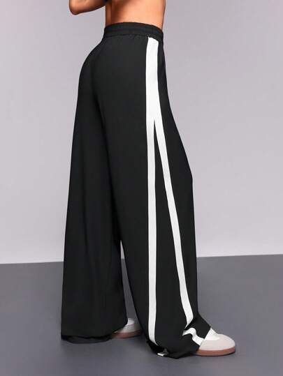 Streetz SHEIN Sport Women Colorblock Stripe Drawstring Waist Sport Pants