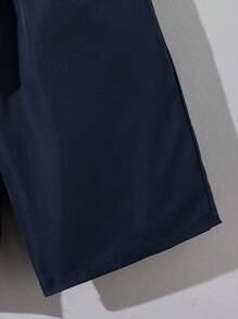 SHEIN 2pcs/Set Loose Fit Colorblock Stand Collared Short Sleeve Shirt And Shorts With Cute Patchwork Design For Tween Boys - Multicolor - View 5