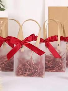 SHEIN 10 Peças Sacos de Presente Transparentes para Empacotar e Armazenar Presentes de Feriados, Dia dos Namorados, Casamento de Dia dos Namorados, Aniversário, Caixa de Armazenamento