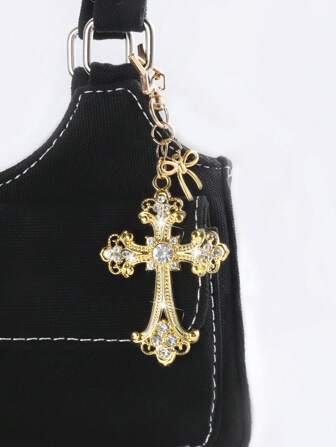 Goth 1 pezzo Ciondolo per chiavi o borsa stile gotico dorato in stile Y2K, decorazione per borsa per San Valentino