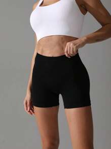 SHEIN Sports Solid Color Minimalist Athletic Shorts, Suitable For Summer Biker Shorts Spandex Short - Multicolor - View 4