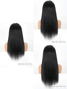 Wear&Go 9X6 直发人发无胶假发 Max Lace 透明预切蕾丝假发蕾丝前部假发预拔自然发际线即戴蕾丝闭合假发自然黑色人发假发原始头发适合女性日常使用初学者友好 - Natural Black - 查看 5
