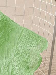 SHEIN LUNE Women's Simple Single-Breasted Arc-Hem Casual Shirt For Commute - Green - View 5