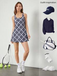 GLOWMODE FeatherFit™-Air Peekaboo Alltagskleid mit eingebauter Shorts-Tasche, rutschfest, leichte Unterstützung, Yoga-Studio, Frühlings- und Sommerkleid, schnelltrocknend, feuchtigkeitsableitend