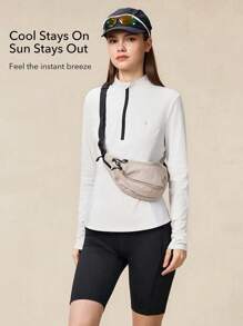 OutZeal SunProof UPF50+ 防晒立领半拉链长袖 T 恤女式运动衫