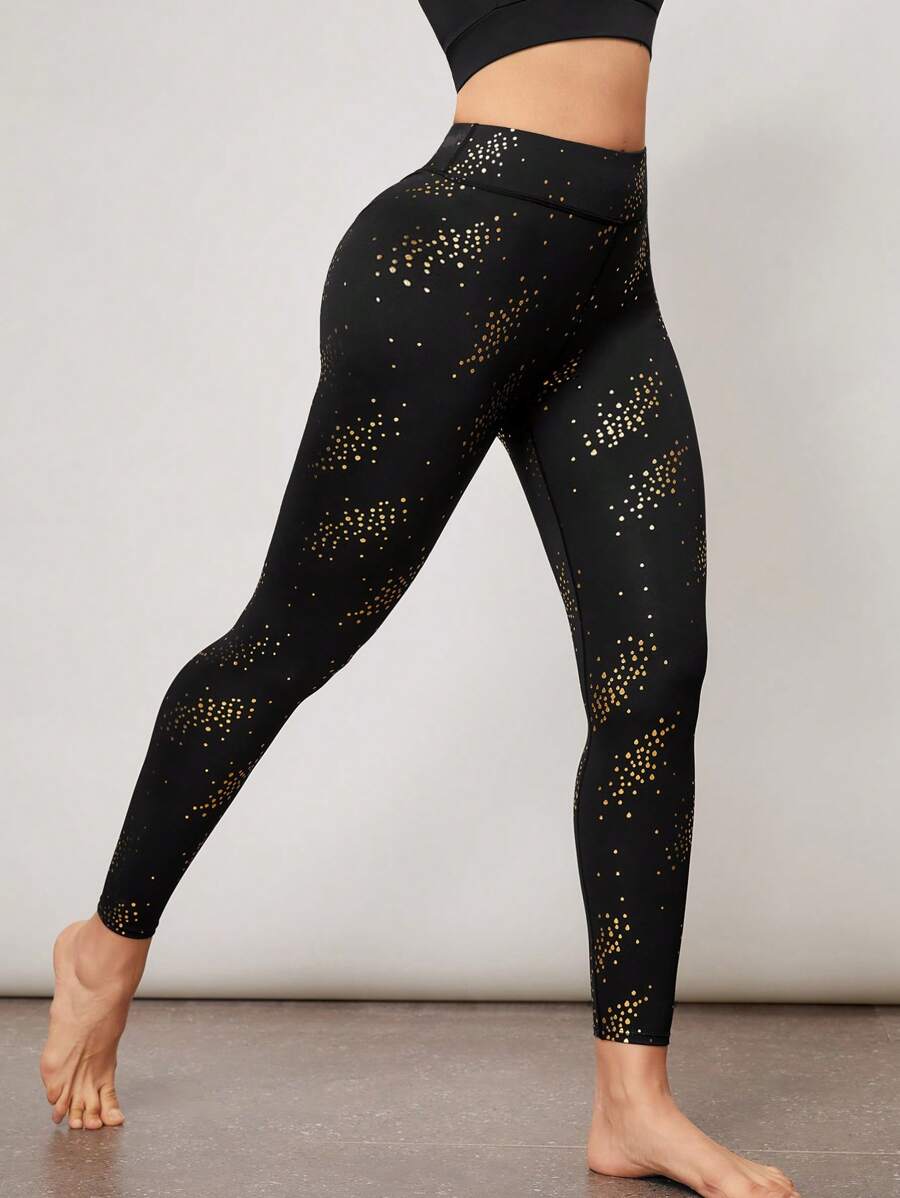 Activina 女士高腰金属箔健身紧身裤，适合日常健身