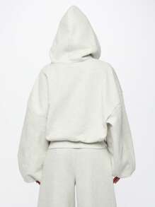 SUMWON WOMEN Áo chui đầu hoodie cắt cúp quá khổ hiện đại thể thao thoải mái đường phố thể thao cơ bản thiết yếu mùa đông mùa thu đồ mặc nhà rộng rãi thời trang đô thị - Xám - Xem 2
