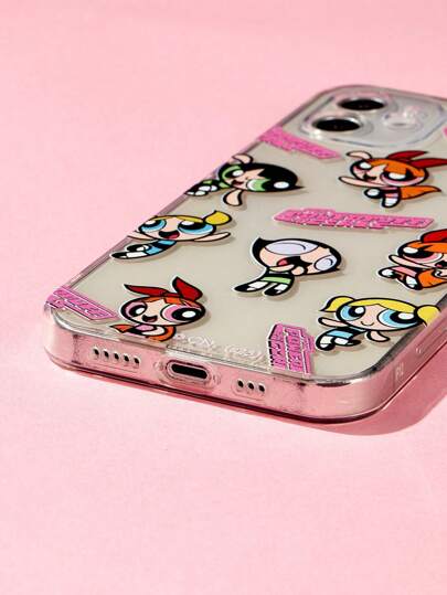 The Powerpuff Girls | ROMWE 1pc Powerpuff Girls Blossom, Bubbles, Buttercup Pattern Cute Phone Case