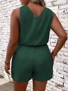 EMERY ROSE Combinaison oversize sans manches de couleur unie, mode minimaliste adaptée à l'été