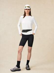 OutZeal Camiseta técnica de manga larga con pliegue cruzado y protección solar para mujer, ideal para senderismo y entrenamiento