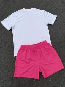 Manfinity EMRG 2pcs/Set Men's Manfinity Streetrush Large Numeral Print Outfit - Multicolor - View 2