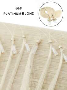 Micro Link Hair Extensions Human Hair Micro Loop Hair Cold Fusion 40-50G Invisible Brazilian PreBonded Remy Micro Ring Hair Halloween Costumes - S60 - View 4