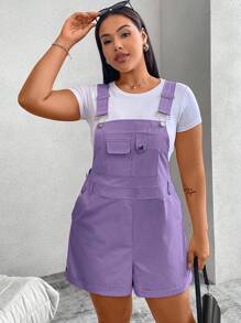 SHEIN MOOSTA Salopette casual di colore solido, taglia grande, estiva
