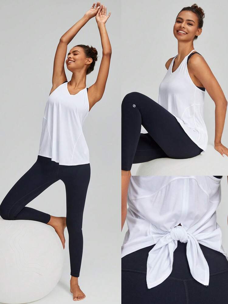 Tencel™ Modal Silky Smooth Relaxed Fit V-Neck Back-Split Tank Top Daily Casual Wear