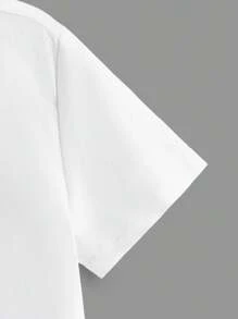 SHEIN Tween Boys' Solid Color Button Down Casual Shirt