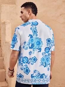 Manfinity VCAY Áo sơ mi dệt tay ngắn dáng rộng thoải mái thời trang dành cho nam, mặc hàng ngày trẻ trung - Nhiều màu - Xem 5