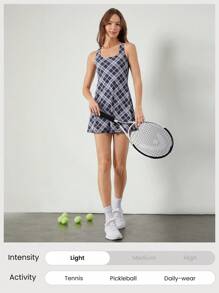 GLOWMODE FeatherFit™-Air Peekaboo Alltagskleid mit eingebauter Shorts-Tasche, rutschfest, leichte Unterstützung, Yoga-Studio, Frühlings- und Sommerkleid, schnelltrocknend, feuchtigkeitsableitend