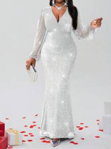 Fleurora Váy đi làm thanh lịch màu tím cỡ lớn cho nữ, Váy dạ hội dài trang trọng mùa thu Trang phục mùa thu cho nữ Váy mùa thu Trang phục đi chơi Váy dạ hội Trang phục hòa nhạc cho nữ Váy năm mới Váy cỡ lớn Váy dự tiệc Maxi Váy dự tiệc cưới Váy dài tay cho nữ, Ngày lễ tình nhân - trắng - Xem 5