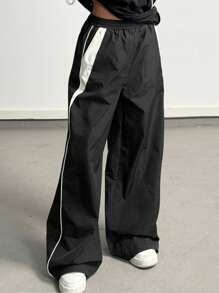 SHEIN Tween Girls Spring/Summer Fashionable Leisure Trousers - Black - View 5