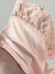 SHEIN Unity Pink Sexy Lace Patchwork Hollow Out Women Tank Top - Pink - View 8