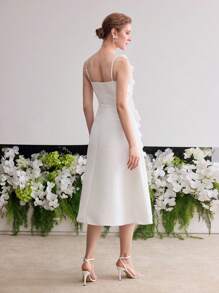 MOTF Soiréza FLOWER APPLIQUES CAMI COCKTAIL DRESS - White - View 7