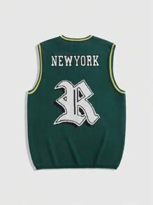 ROMWE MEN Prep Men's Jersey Digital Pattern Round Neck Sleeveless Basketball Sport Knit Top