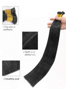 Extension de cheveux humains Remy brésiliens à onglet droit en cheveux humains 100% naturels avec capsule de kératine. Idéal pour les femmes.