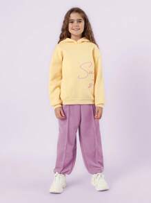 SUMWON Casual Oversize Pullover Sweatshirt With Summer Script Typography Print, Essential Loungewear Athleisure Top For Spring Fall