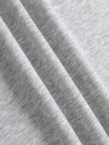 Slaydiva 2 pièces/ensemble Top ample à manches longues col rond avec motif lettres et nœud, convient pour le printemps et l'automne