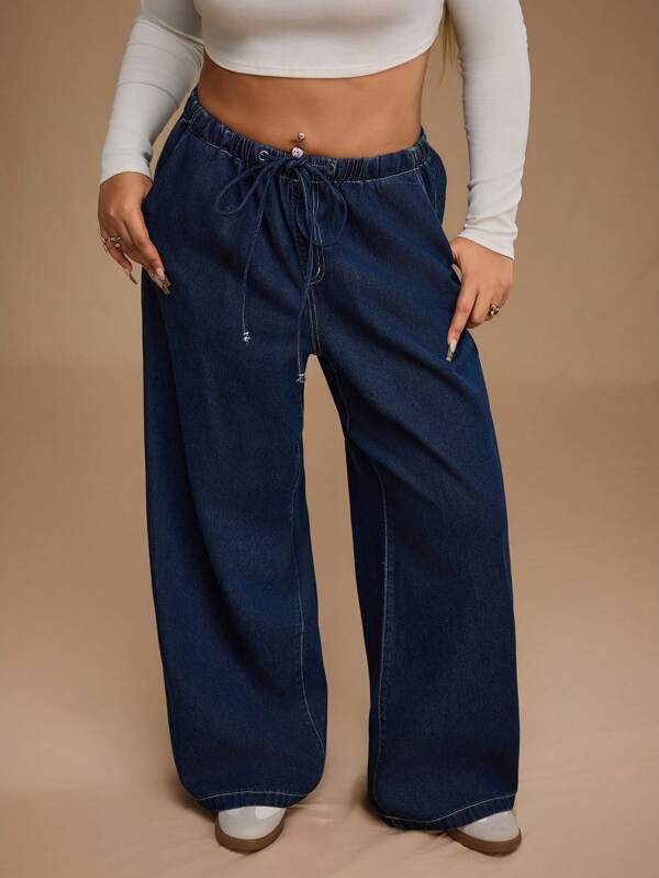 Forever 21 Plus Size Casual Denim Pants, Suitable For Summer