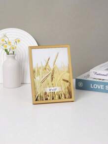SHEIN 1pc Golden Wpc Minimalist Style Picture Frame Including Photo Paper, Can Be Hung On The Wall Or Placed On The Table, Suitable For Home, Bedroom, Dining Room, Living Room Decor Valentine DAY, Valentines Wedding, Birthday