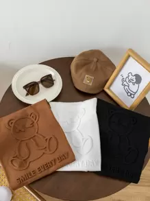 SHEIN Leap Crew Áo thun nam phong cách Hàn Quốc thường ngày, in hình gấu 3D dễ thương, ngộ nghĩnh, nhiều mẫu (3 kiểu, 1 áo mỗi kiểu), mùa hè. - Nhiều màu - Xem 3
