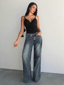 Aloruh Body negro con estampado floral 3D sin espalda