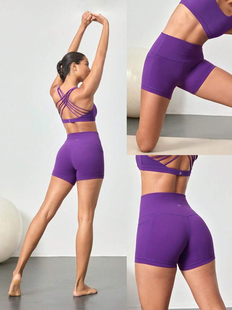 3.5" FeatherFit™ Short Circuit Pocket Biker Shorts With Anti-Slip Low Impact Running Gym Workout Summer