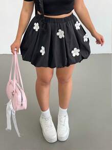 POPSWAY Plus Size Women Simple Style Casual Daily Skirt - Black - View 7