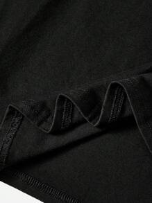 SHEIN Leap Crew 青少年男孩休闲字母印花短袖 T 恤，适合夏季 - 黑色 - 查看 3