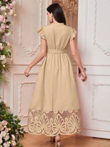 SHEIN Maternity Simple & Fashionable Dress, Suitable For Summer - Apricot - View 2